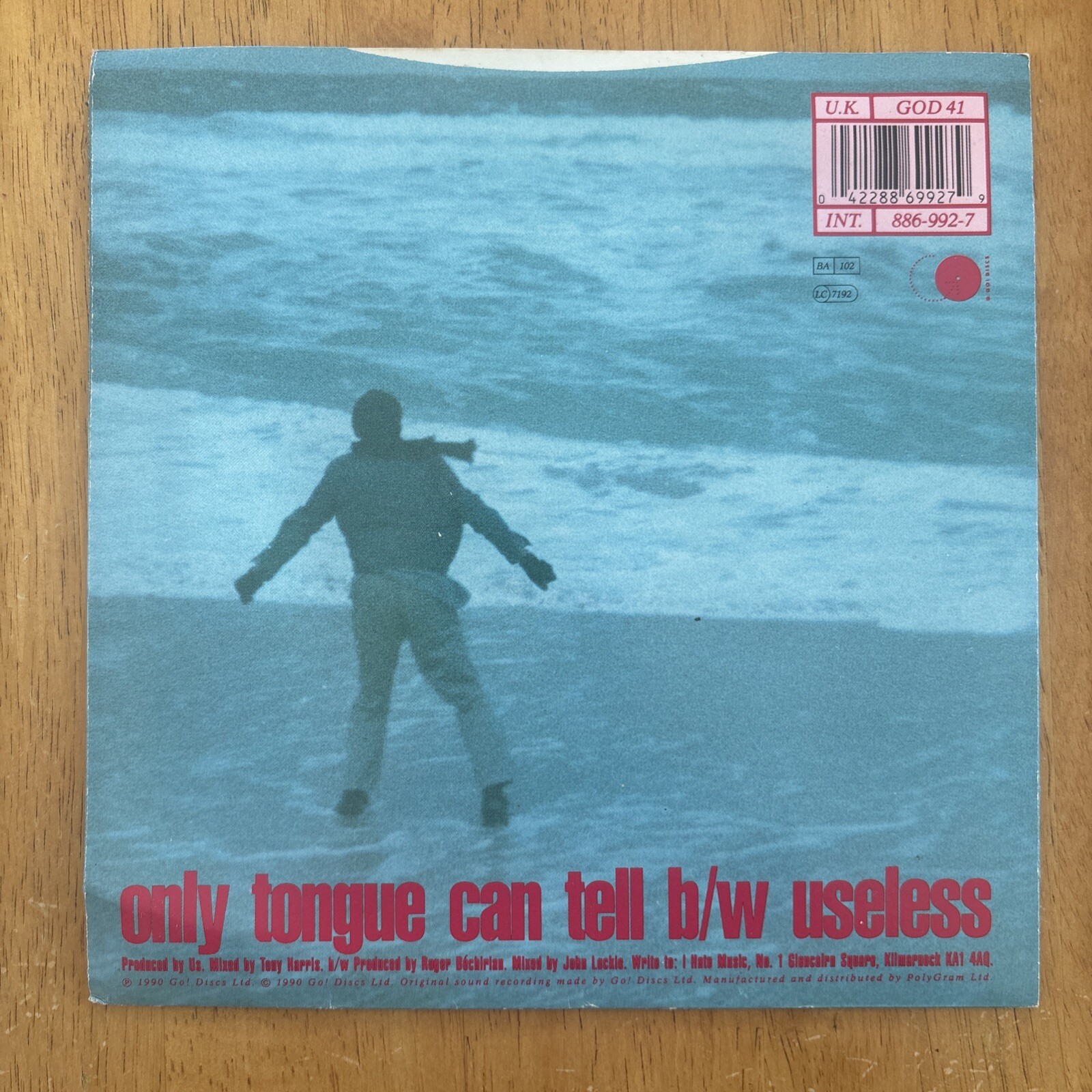 THE TRASH CAN SINATRAS ‘Only Tongue Can Tell’ on 7” Vinyl Single — GOD 41. 1990