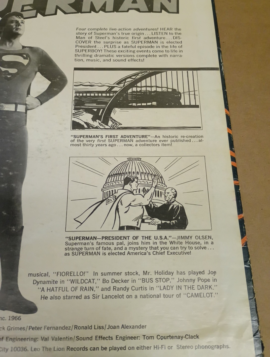 The Official Adventures–Superman LP 1966 LEO THE LION/MGM CH-1022