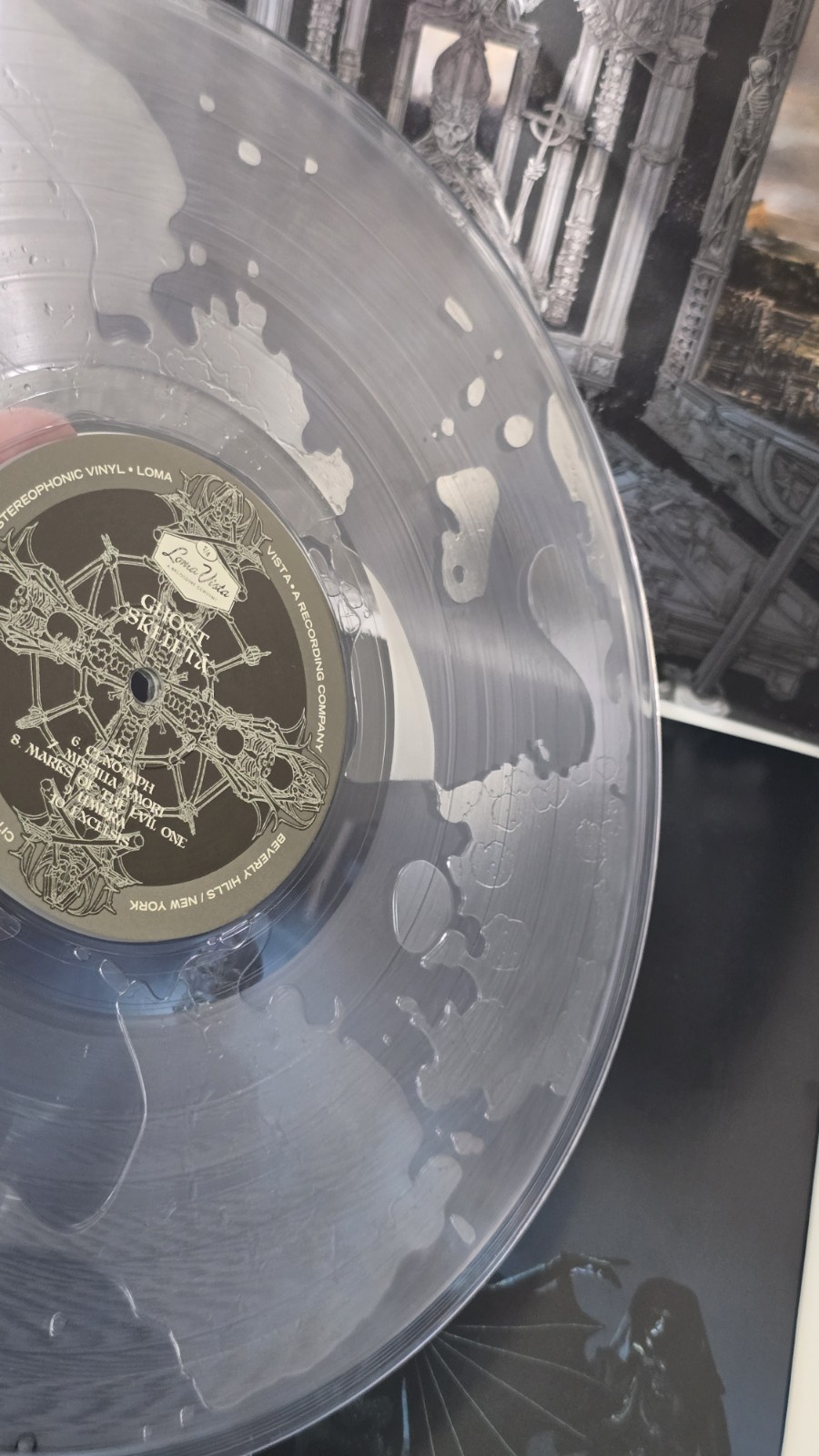 GHOST – SKELETA Oxidized Metallic Silver Liquid Filled Vinyl Bad World