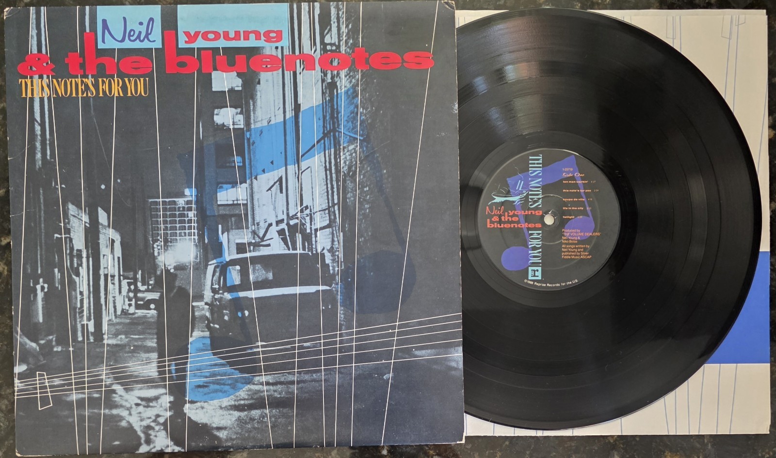 Neil Young Blue This Notes For You 1988 Repris 125719 Vinyl LP Vintage Record