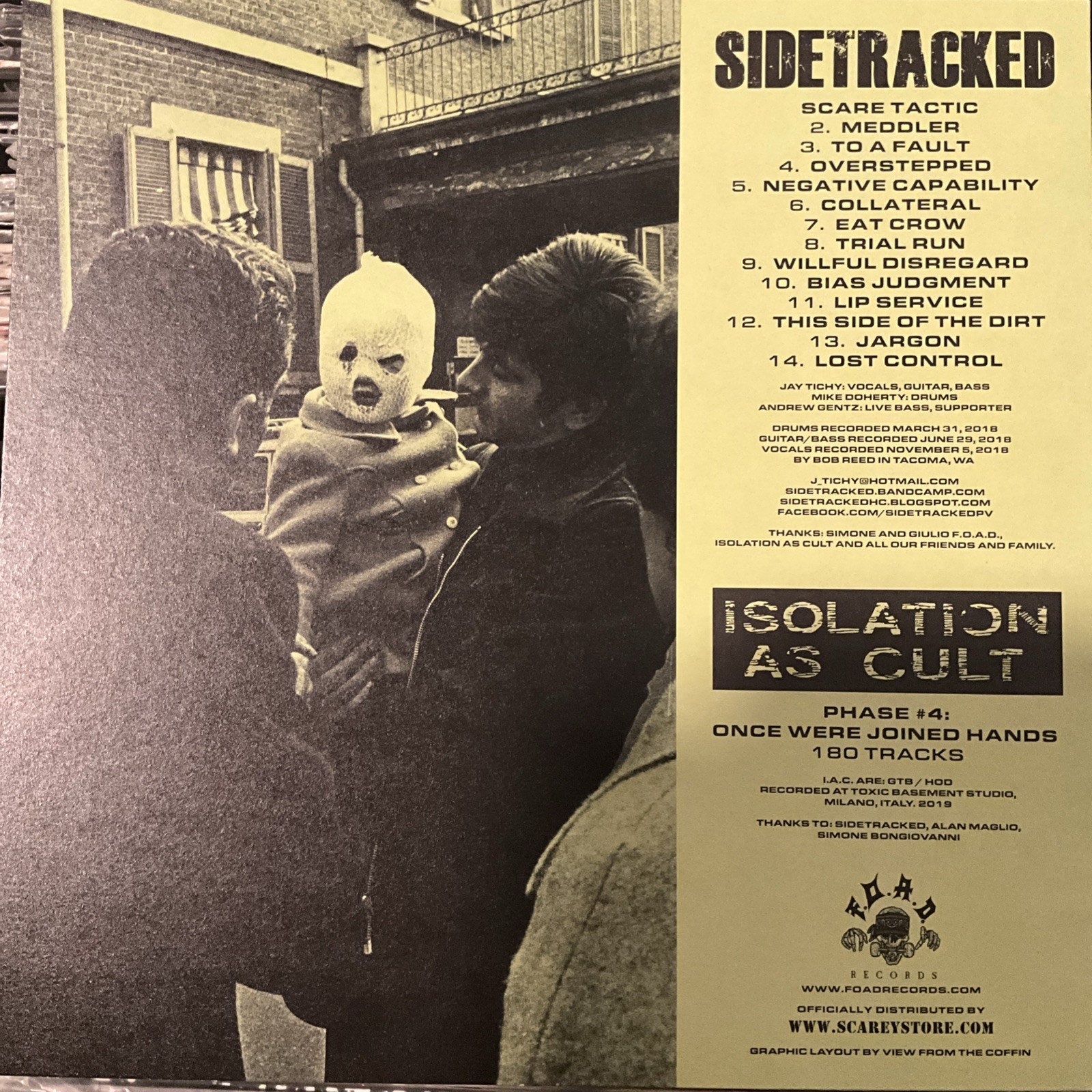 Sidetracked / Isolation As Cult – Split LP 2023 F.O.A.D. Records – 227 EX/EX *IT