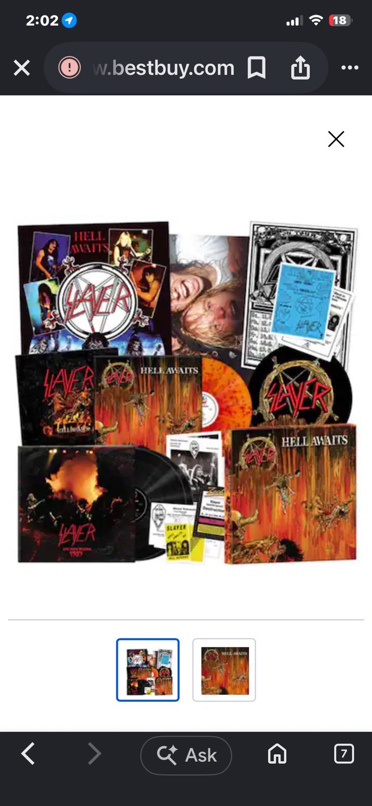 Slayer ‘Hell Awaits’ 40th Anniversary Vinyl Box set Sealed