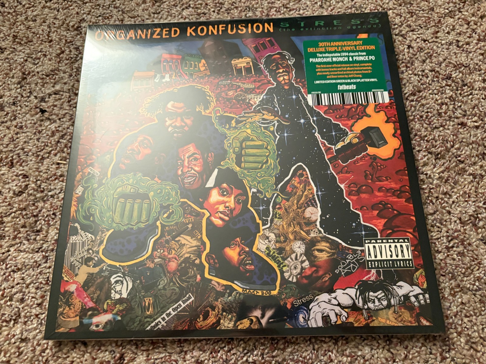 ORGANIZED KONFUSION – STRESS 3LP Vinyl GREEN & BLACK SPLATTER x/500 Brand New