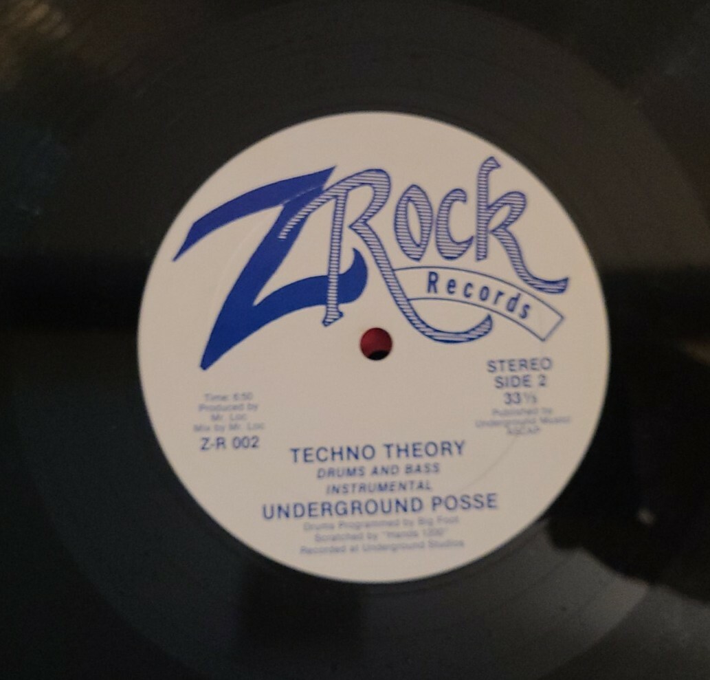 UNDERGROUND POSSE TECHNO THEORY 12″ RAP OLDSCHOOL PRIVATE PRESS Z ROCK EX/EX HTF