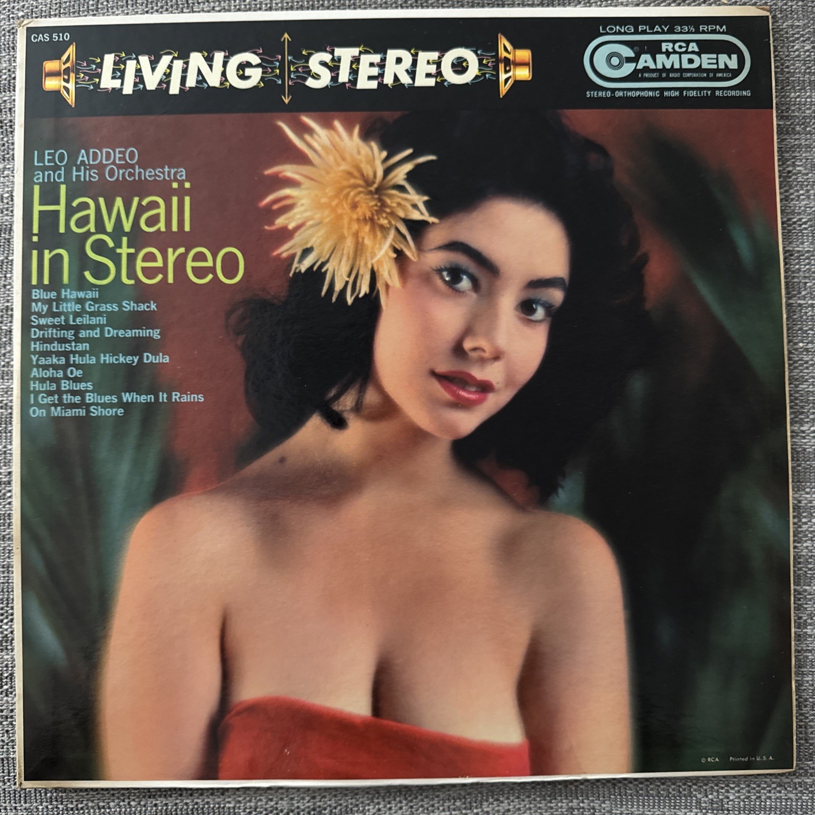 HAWAII IN LIVING STEREO 1959 LEO ADDEO and His Orchestra LP HAWAIIAN MUSIC