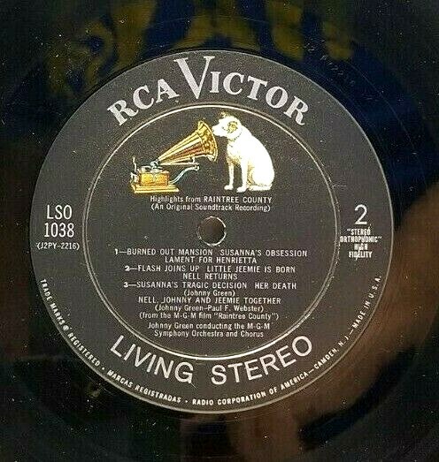Raintree County Movie Soundtrack Johnny Green 1958 LP Vinyl Record (P5)