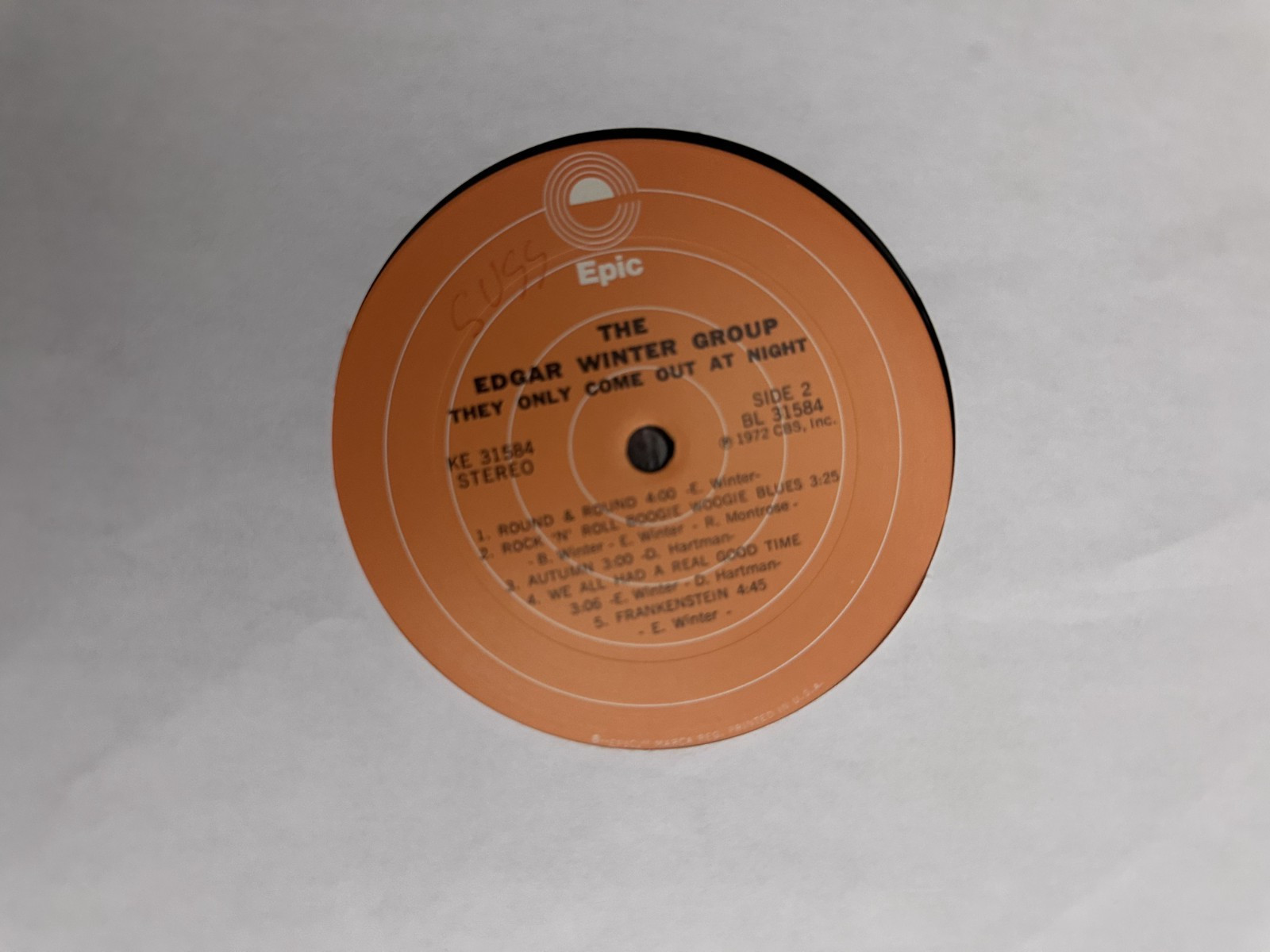 Edgar Winter THEY ONLY COME AT NIGHT – Sterling Epic KE-31584 LP 33 Vinyl EX/EX