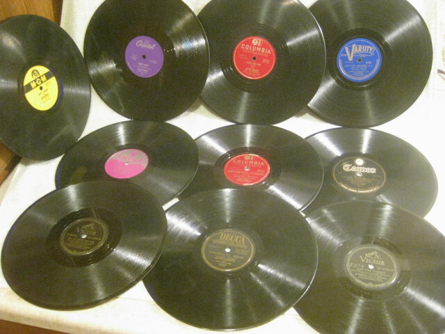 Lot of 10 RANDOM 10″ 78 RPM vintage records Jazz bands-Singers- Groups-Orchestra