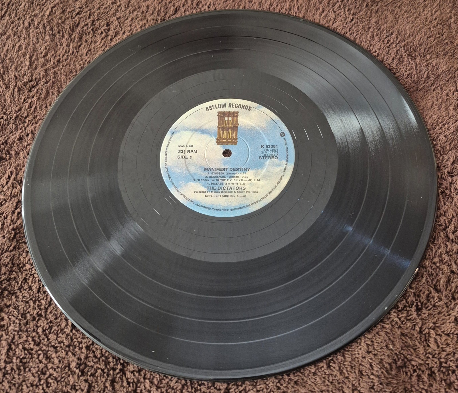 The Dictators Manifest Destiny 1977 Electra/Asylum Records UK 1st Pressing VG/EX