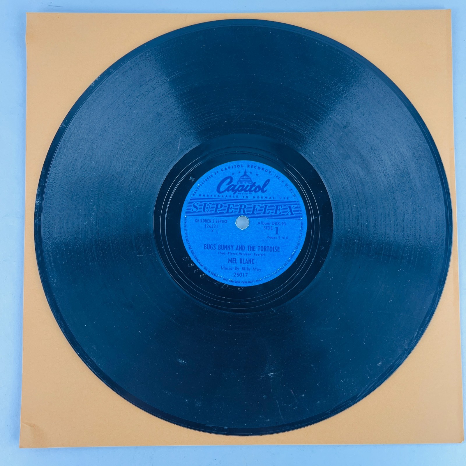 Mel Blanc Bugs Bunny And The Tortoise Story 78RPM Single Record 2x 10″ Vinyl 78