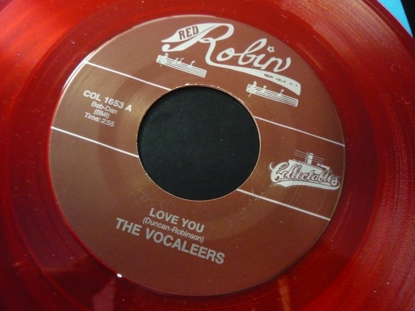 THE VOCALEERS – LOVE YOU/WILL YOU BE TRUE 45 RED VINYL DOO WOP