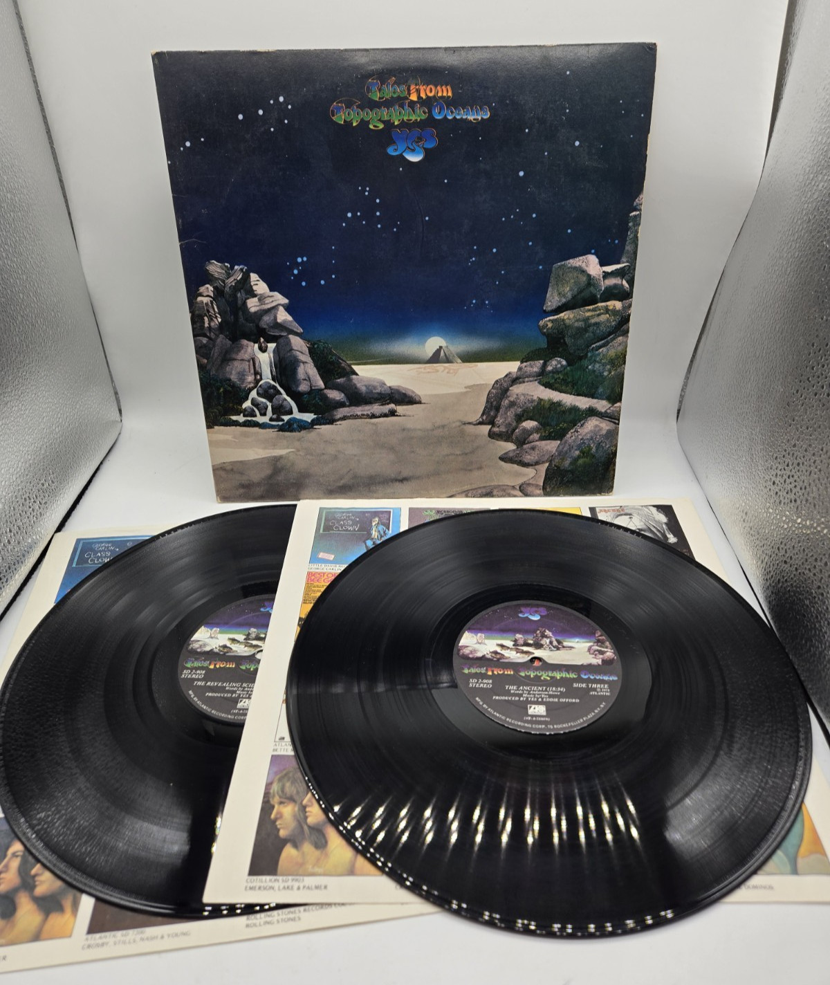 Yes: Tales From Topographic Oceans vinyl 2LP VG 1974 Atlantic SD 2-908 Offord
