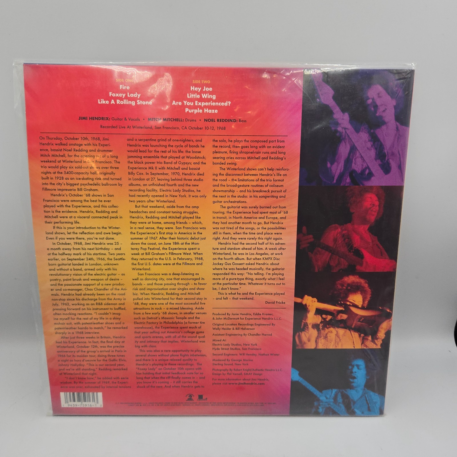 The Jimi Hendrix Experience Winterland Exclusive Orange Vinyl LP Limited