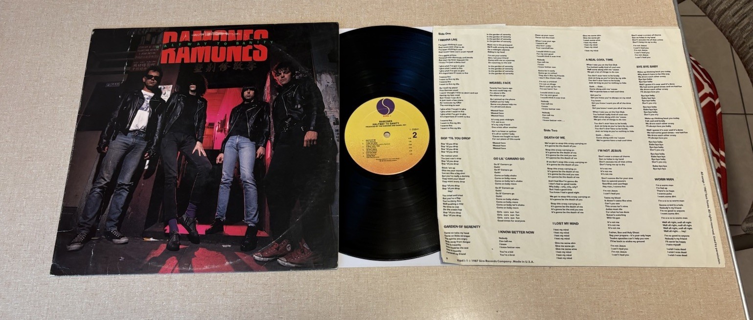 RAMONES Halfway To Sanity LP 1987 GD+/GD+ SIRE 1-25641 JOEY RAMONE *READ*