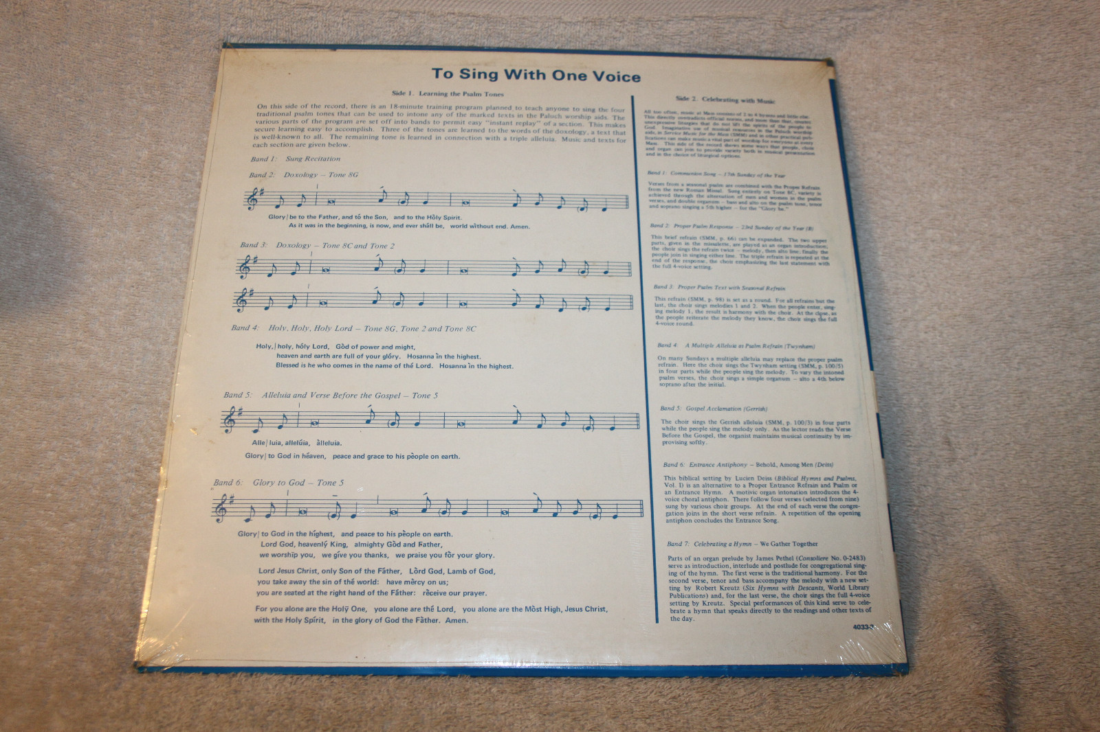 To Sing with one Voice, Training Record, LP TR10 Paluch Company SEALED