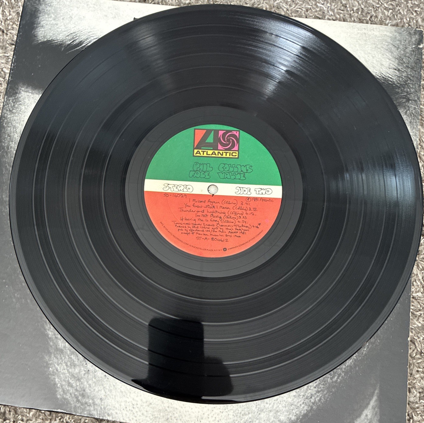 PHIL COLLINS Face Value SD16029 LP Vinyl