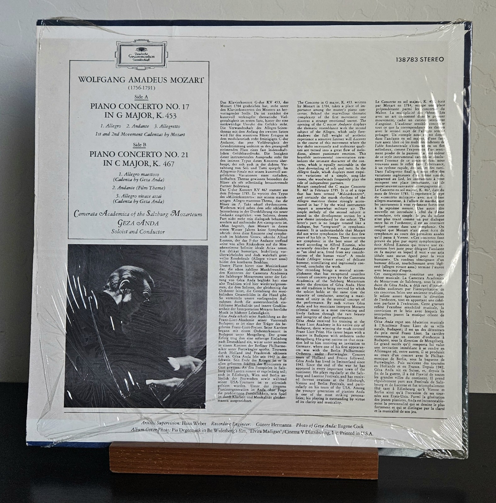 Mozart – Camerata – Géza Anda – Piano Concertos No. 17 (Deutsche Grammophon LP)