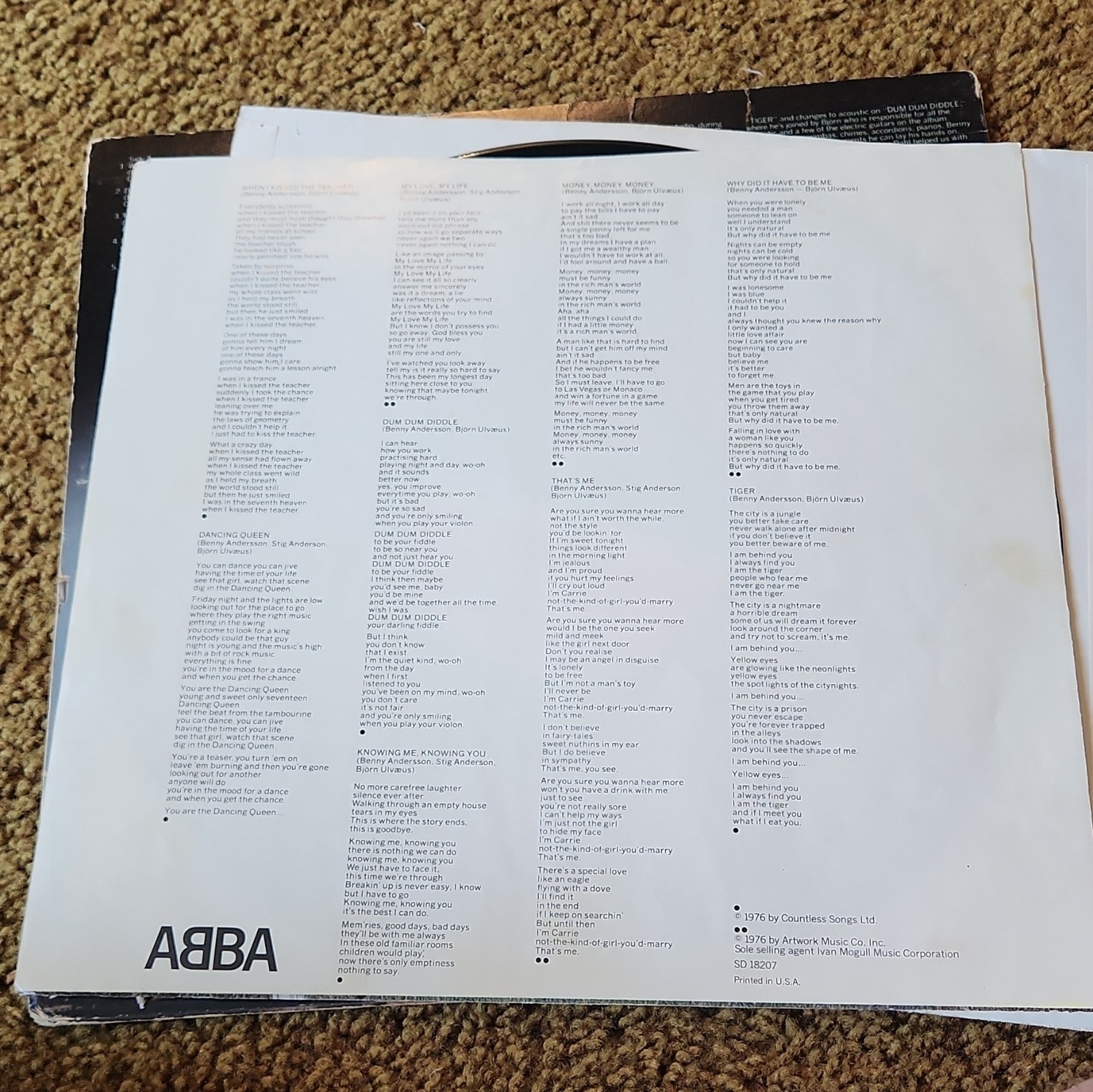 ABBA Arrival Atlantic Records SD 18207 1976 1st Press Vinyl LP Album