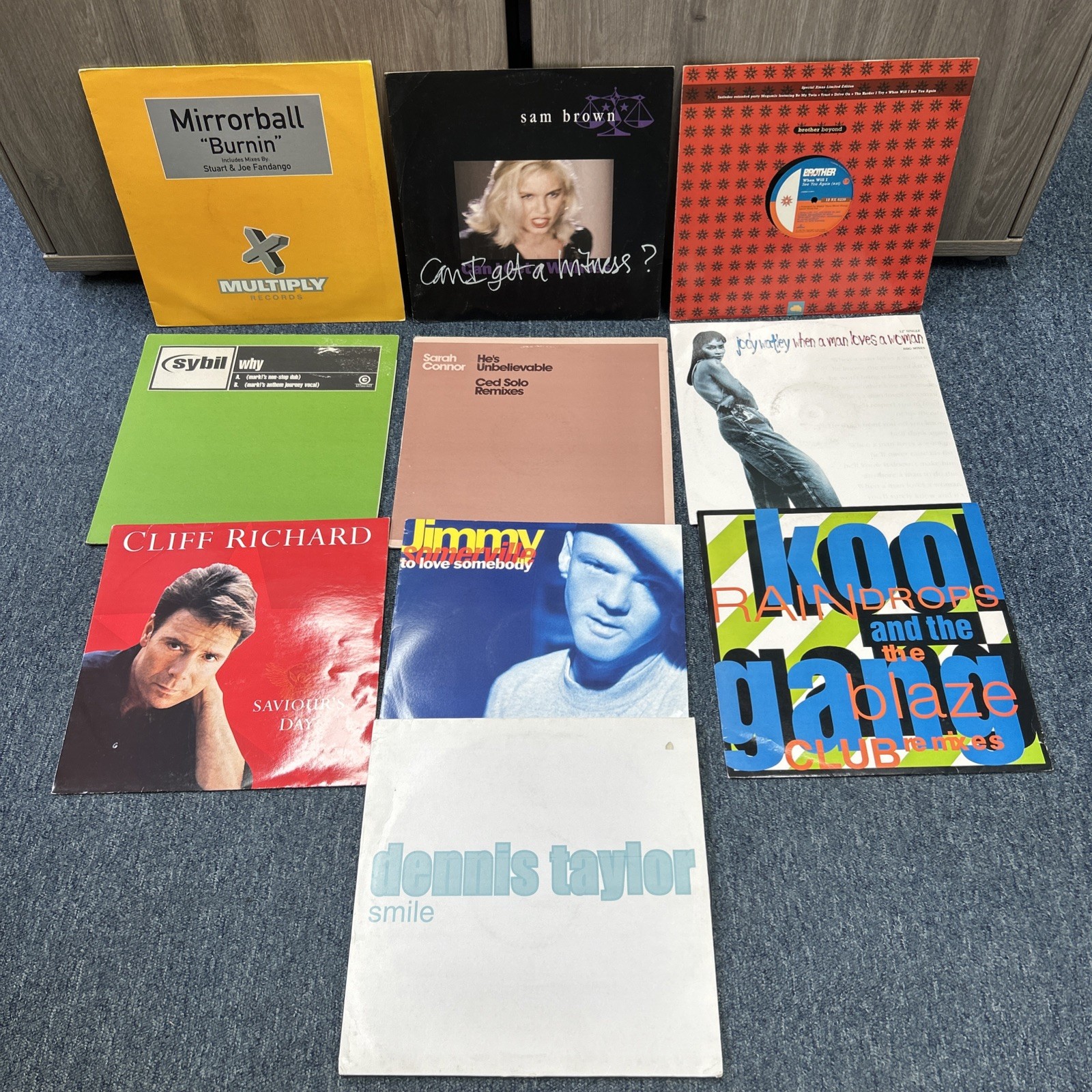 A – Job Lot Bundle x 10 Vinyl 12″ Single Records Various Artists Various Genres