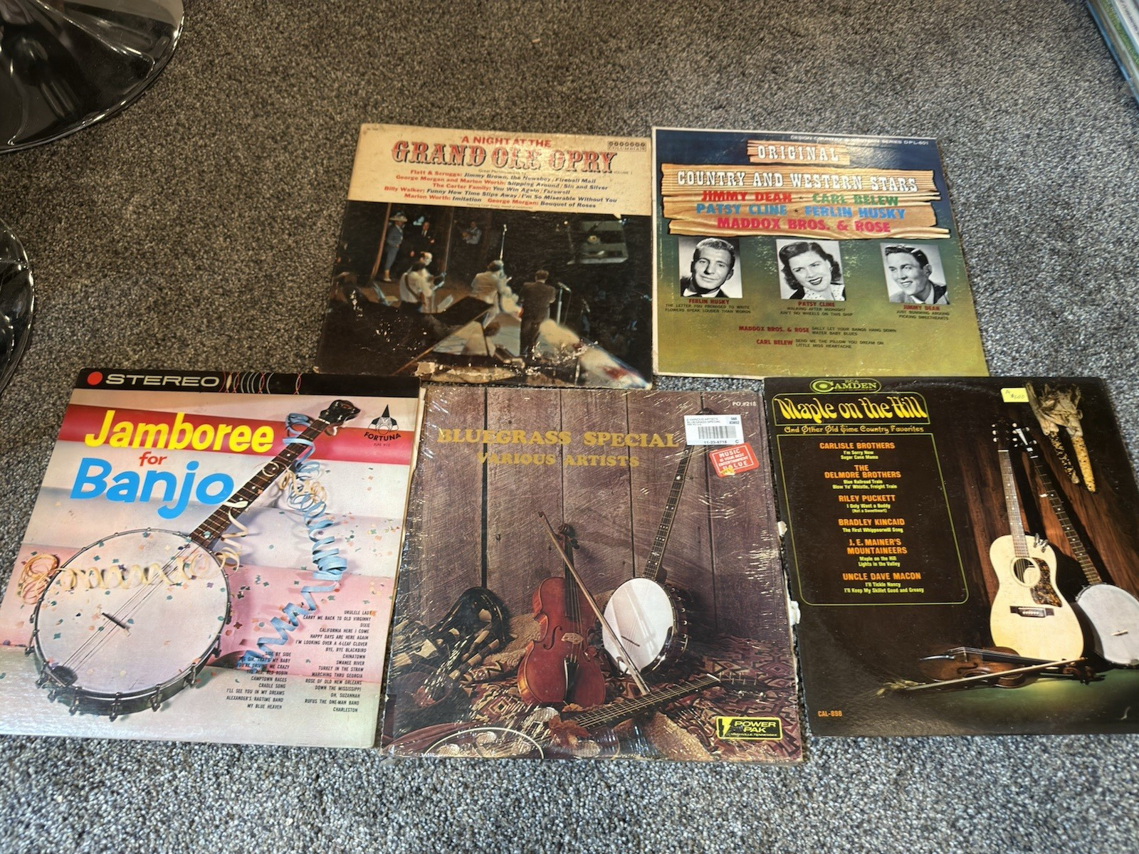 Estate Sale Various Vinyl LP 12″ Stereo Country Record lot of 5