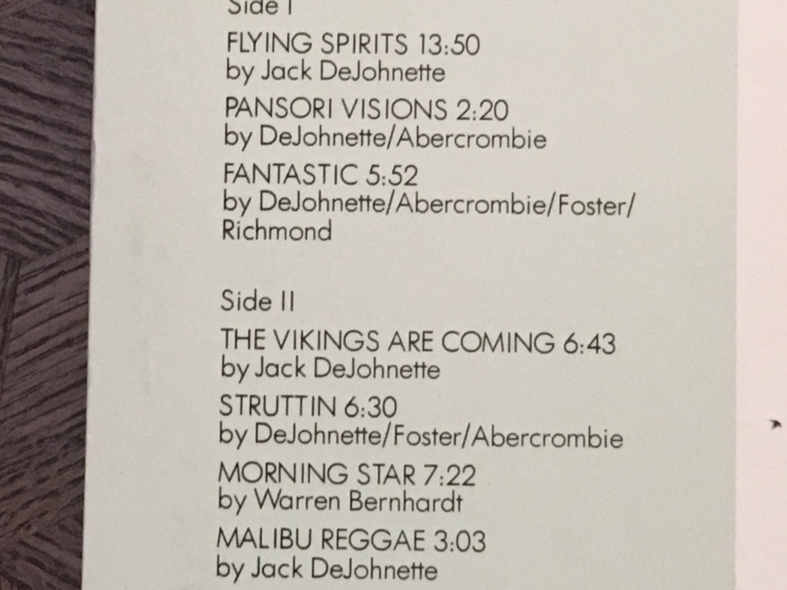 JACK DeJOHNETTE – Untitiled ~ ECM 1074 *1976* w/Abercrombie, Bernhardt, Foster
