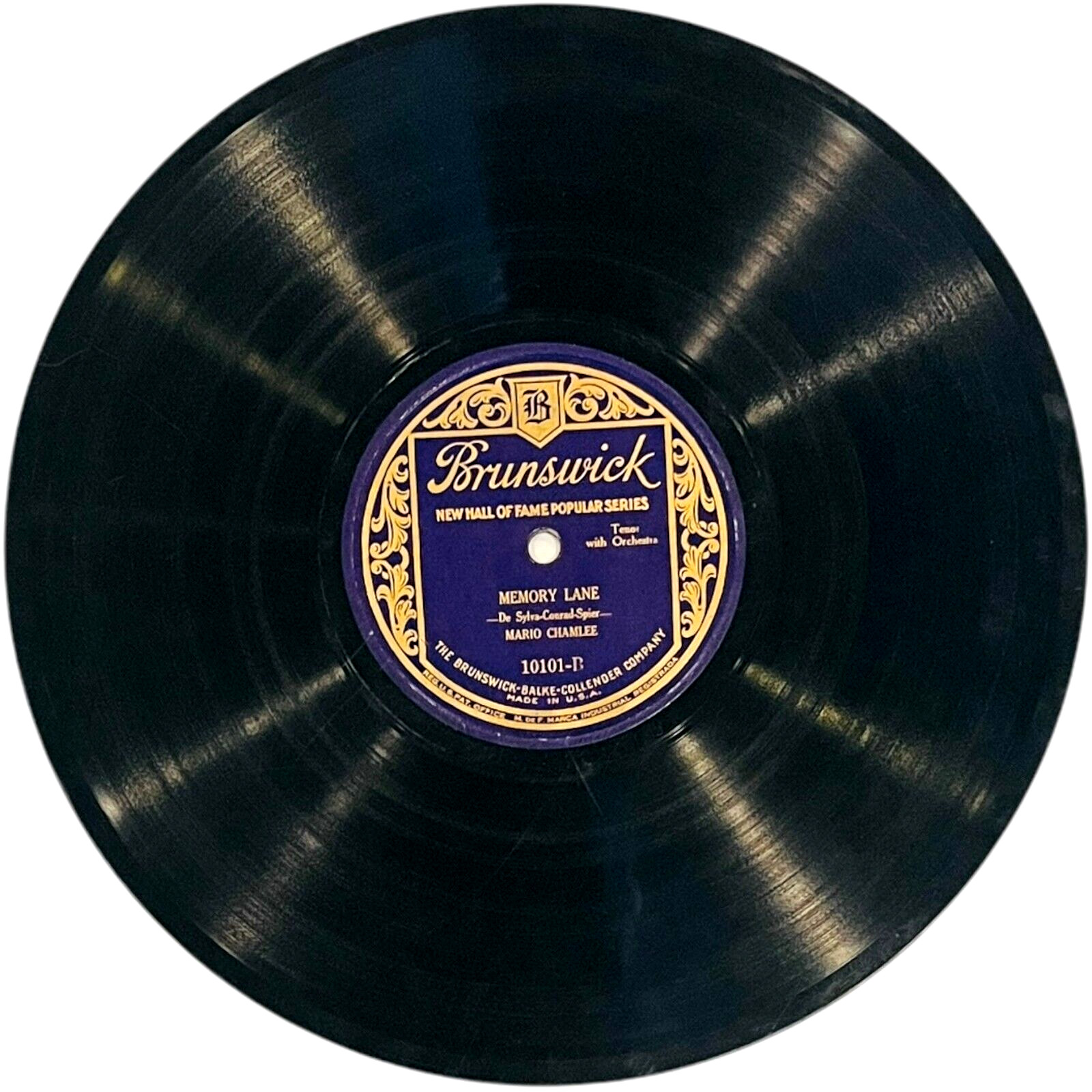 Mario Chamlee – Marcheta / Memory Lane – Columbia Record 10101 – 10″ 78rpm