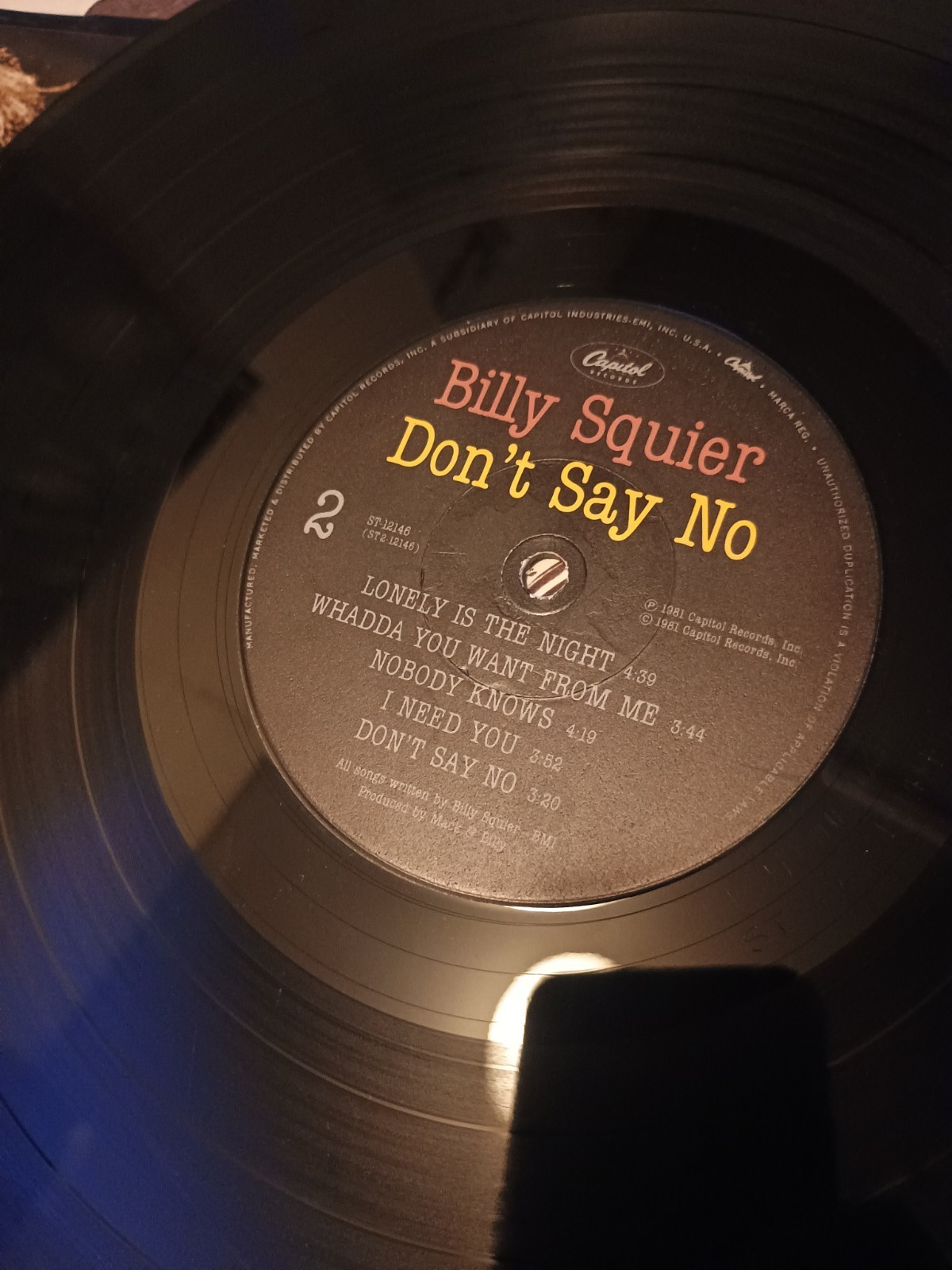 Don’t Say No by Billy Squier Original 1981 Vinyl Record