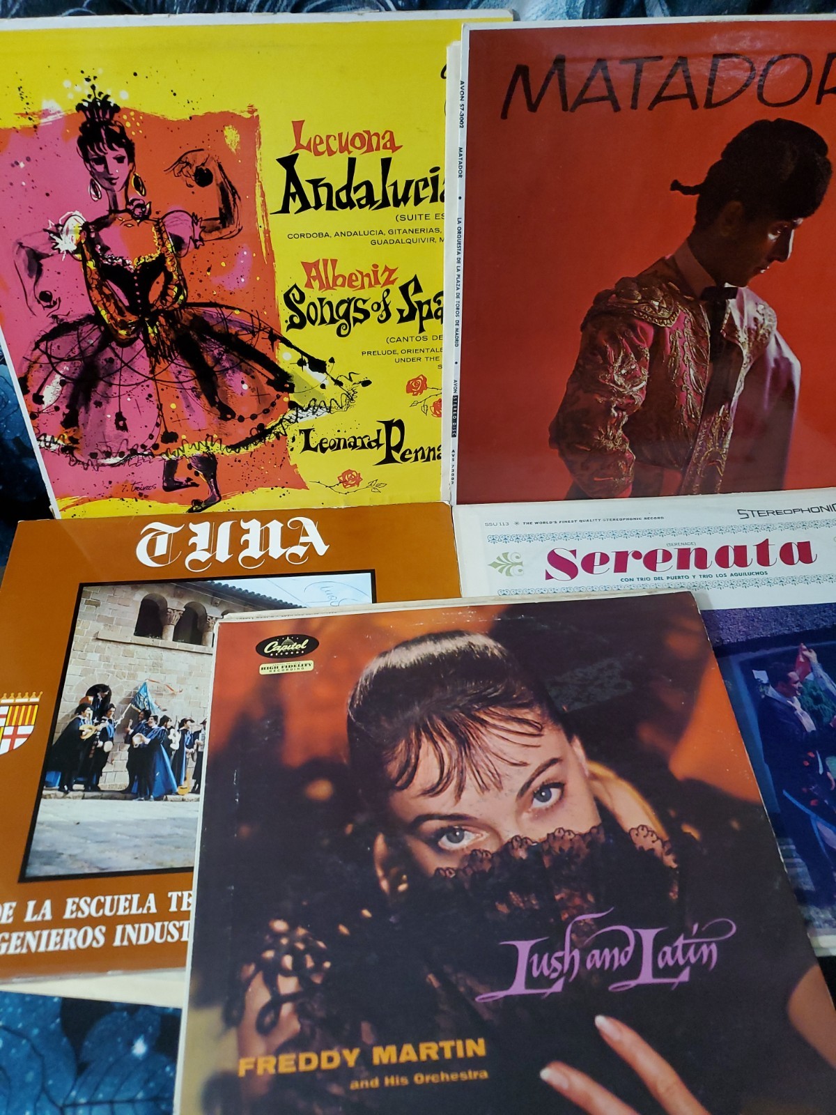 Vinyl Record Music OF Spain 5 Record Bundle All Tested PRE-OWNED SOME DAMAGE