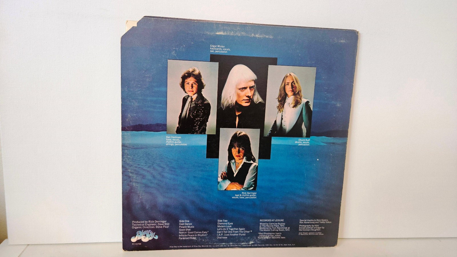 EDGAR WINTER GROUP With Rick Derringer WHITE LABEL PROMO 1975 BLUE SKY PZ 33798