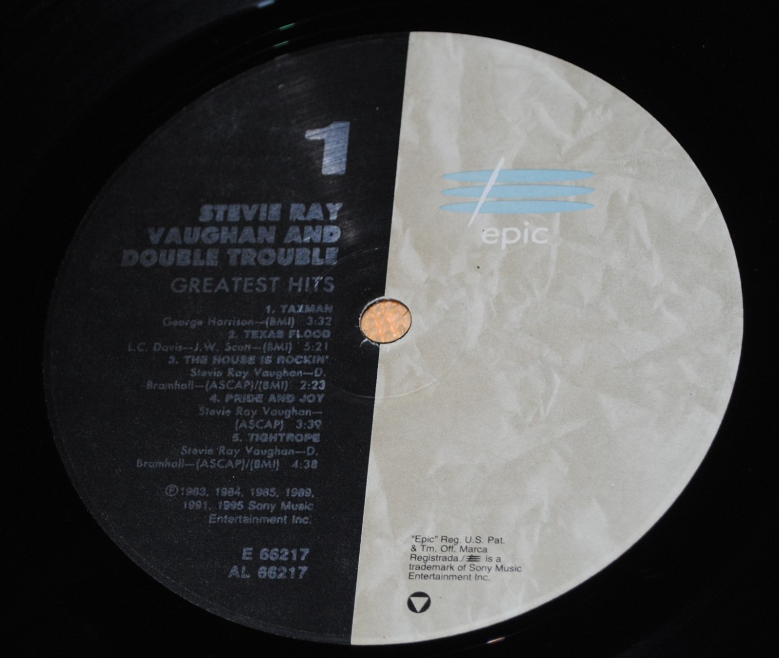 Stevie Ray Vaughan~Greatest Hits~MEGA RARE!! 1995 Original Epic (EX) LP~Tested!!