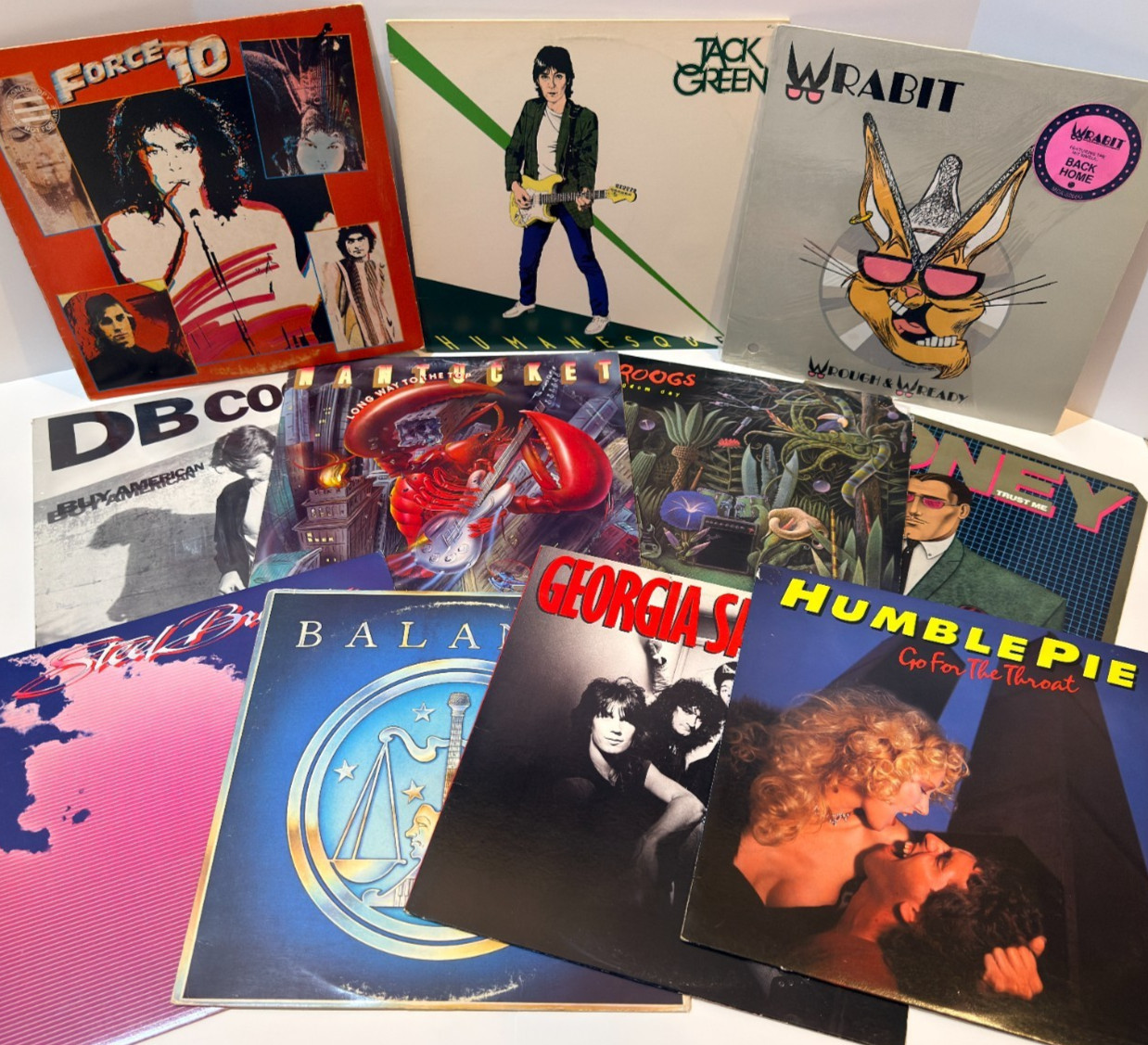 80s Rock Vinyl LP Lot Force 10 Jack Green Wrabit Humble Pie Balance Droogs Money