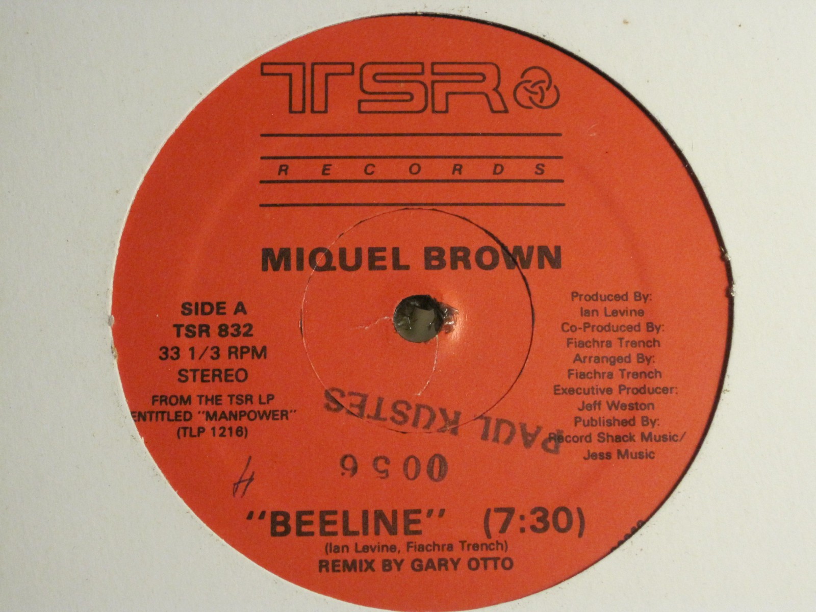 MIQUEL BROWN BEELINE 12″ ORIG 1984 TSR 832 RARE SYNTH POP HI-NRG DISCO GEM VG