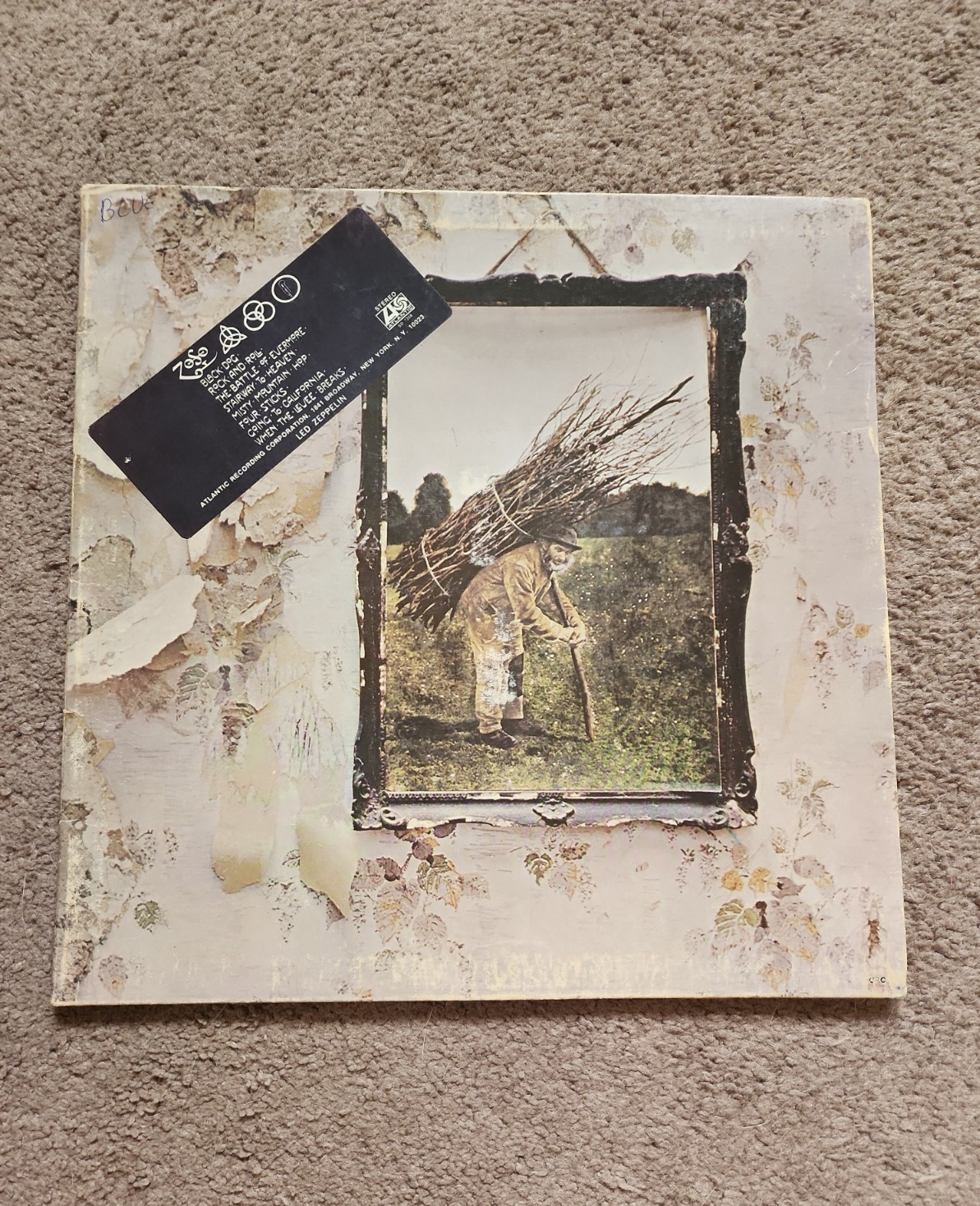 LED ZEPPELIN IV 1971 Vinyl Record LP aka Zoso Runes, Untitled VG+/VG+ Hype