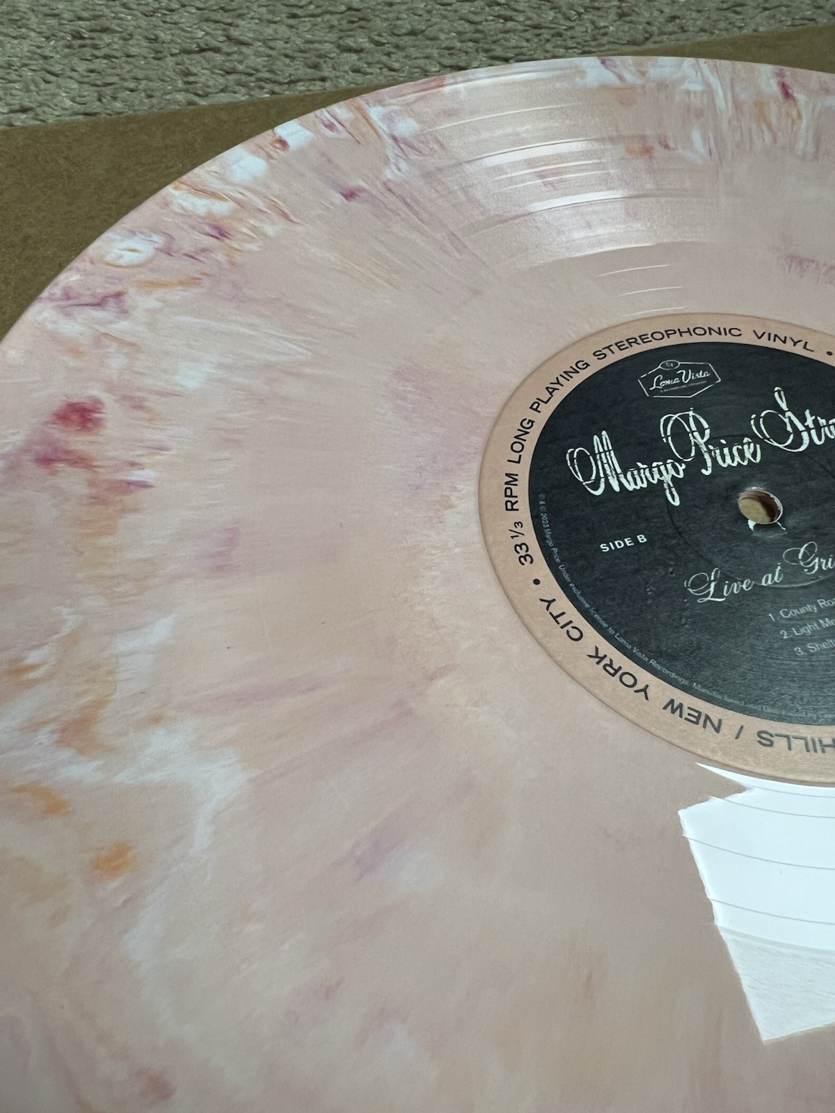 Margo Price Strays Live At Grimey’s Sangria Marble Vinyl RSD 2023 Loma Vista