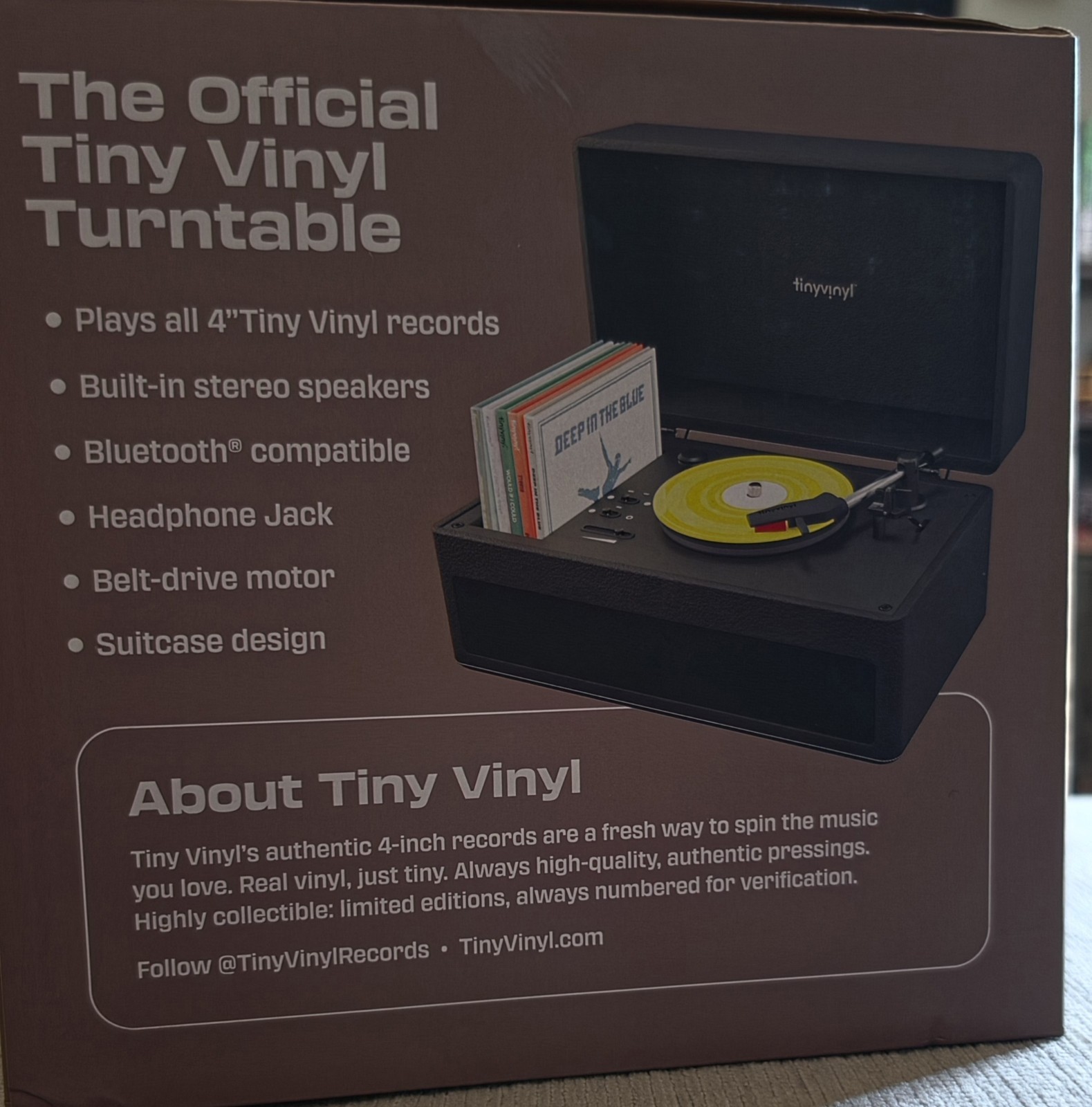 Official Tiny Vinyl Turntable w/Speaker for 4″ Vinyl + Kid Cudi