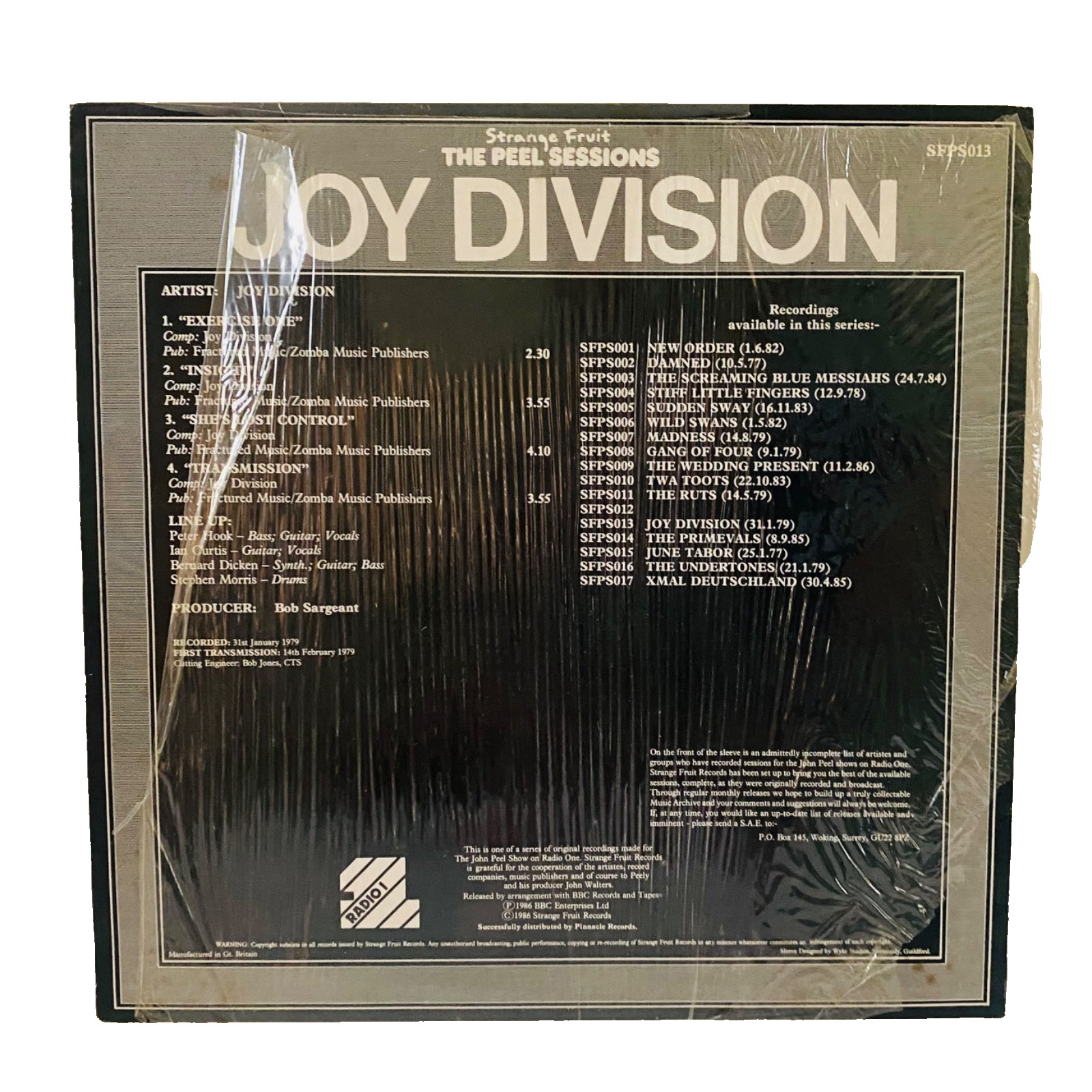 Joy Division – The Peel Sessions – Record Vinyl