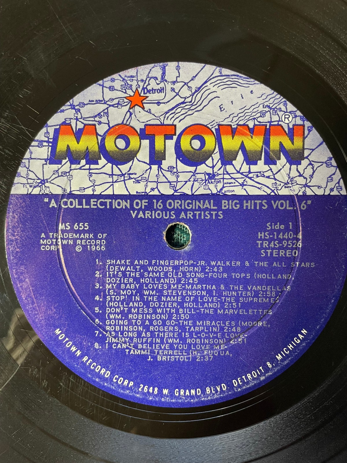 The Motown Sound A Collection Of Original Big Hits Vol 6 Motown Records 655 LP