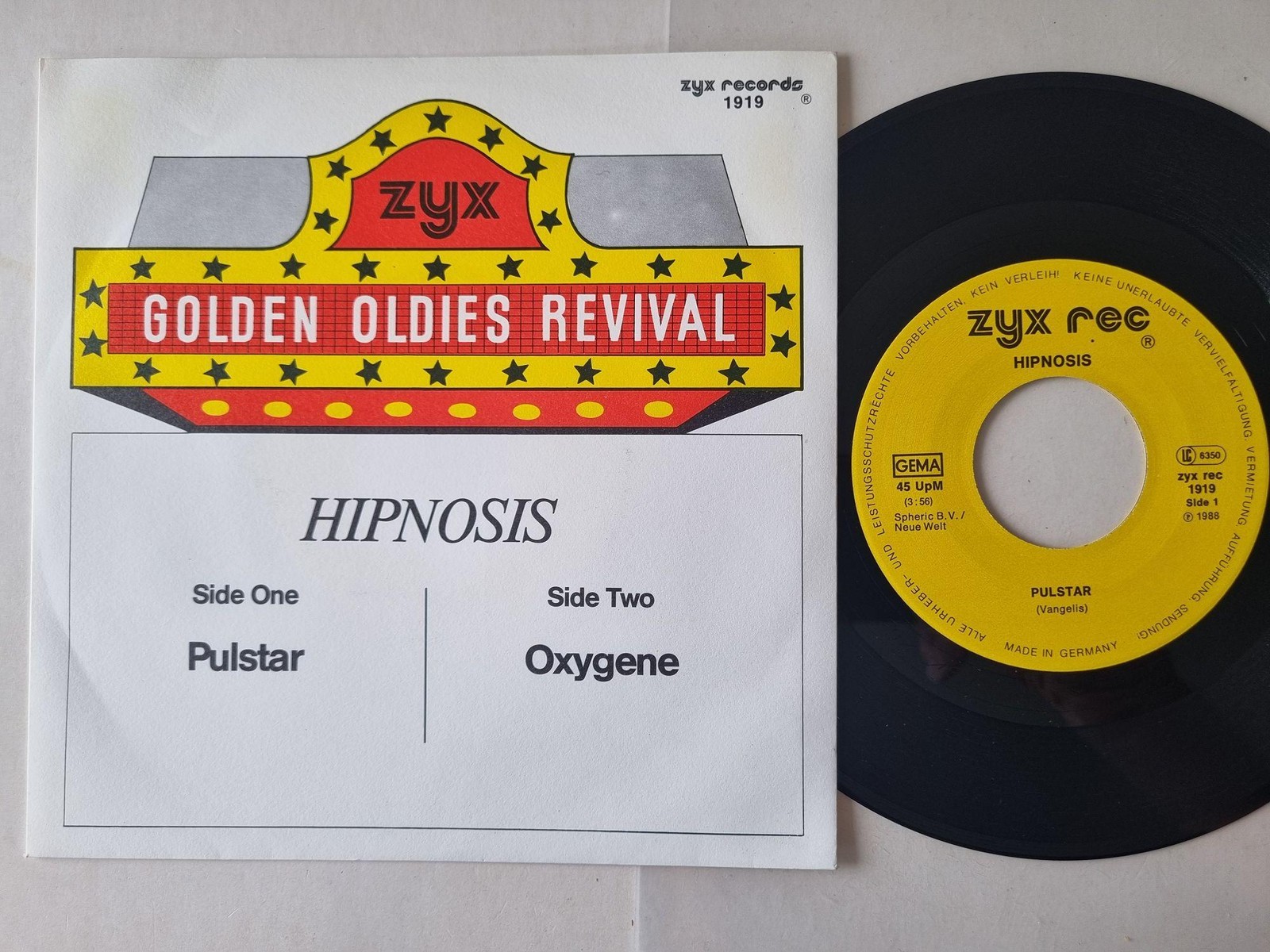 Hipnosis – Pulstar/ Oxygene 7” Vinyl Germany ITALO DISCO