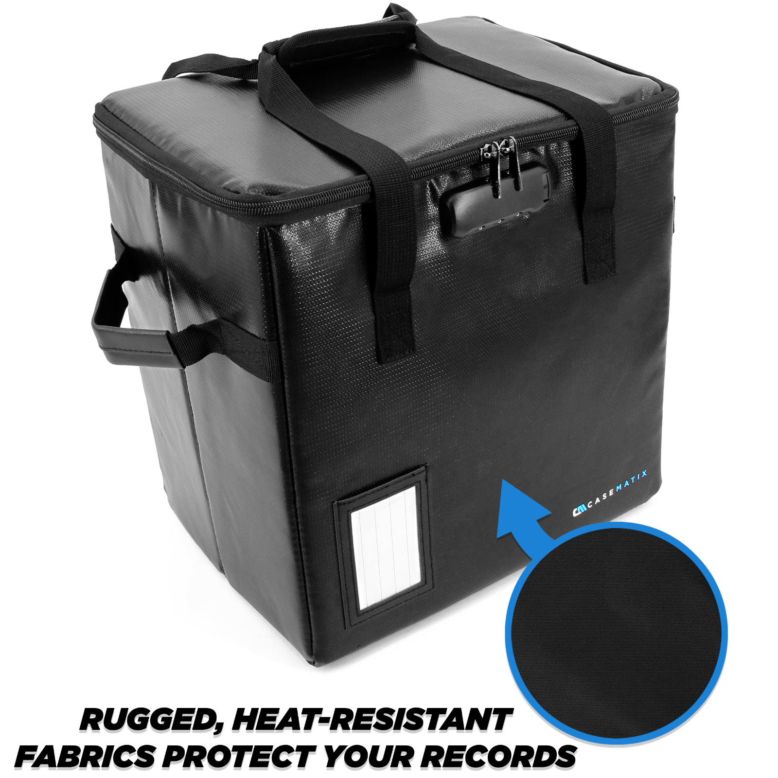 CM Vinyl Record Case Fits 40 Records – Vinyl Storage Case with Lock and Divider