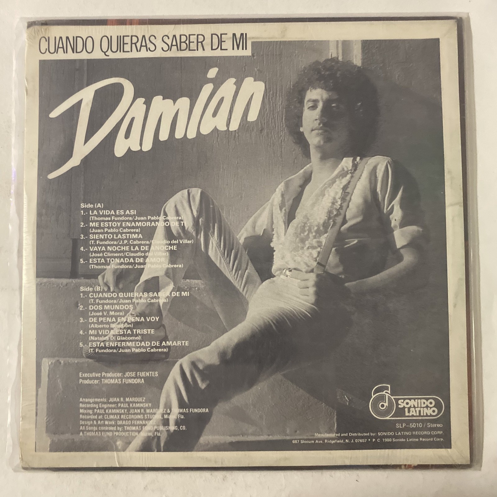 DAMIAN – CUANDO QUIERAS SABER DE MI – 1980 US LP FACTORY SEALED, LATIN POP