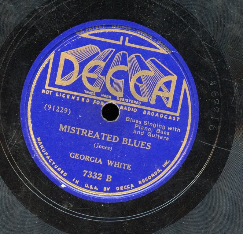 78 Blues Georgia White New Trouble in Mind & Mistreated Blues Decca 7332