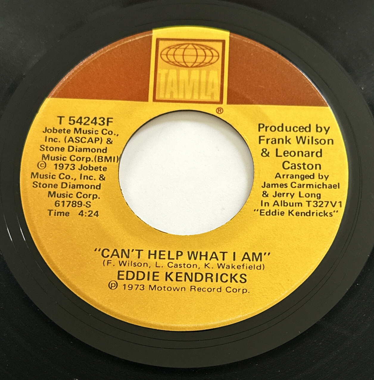 Eddie Kendricks ~ Boogie Down 7″ vinyl USA Tamla 1973 T54243F VG+ Condition