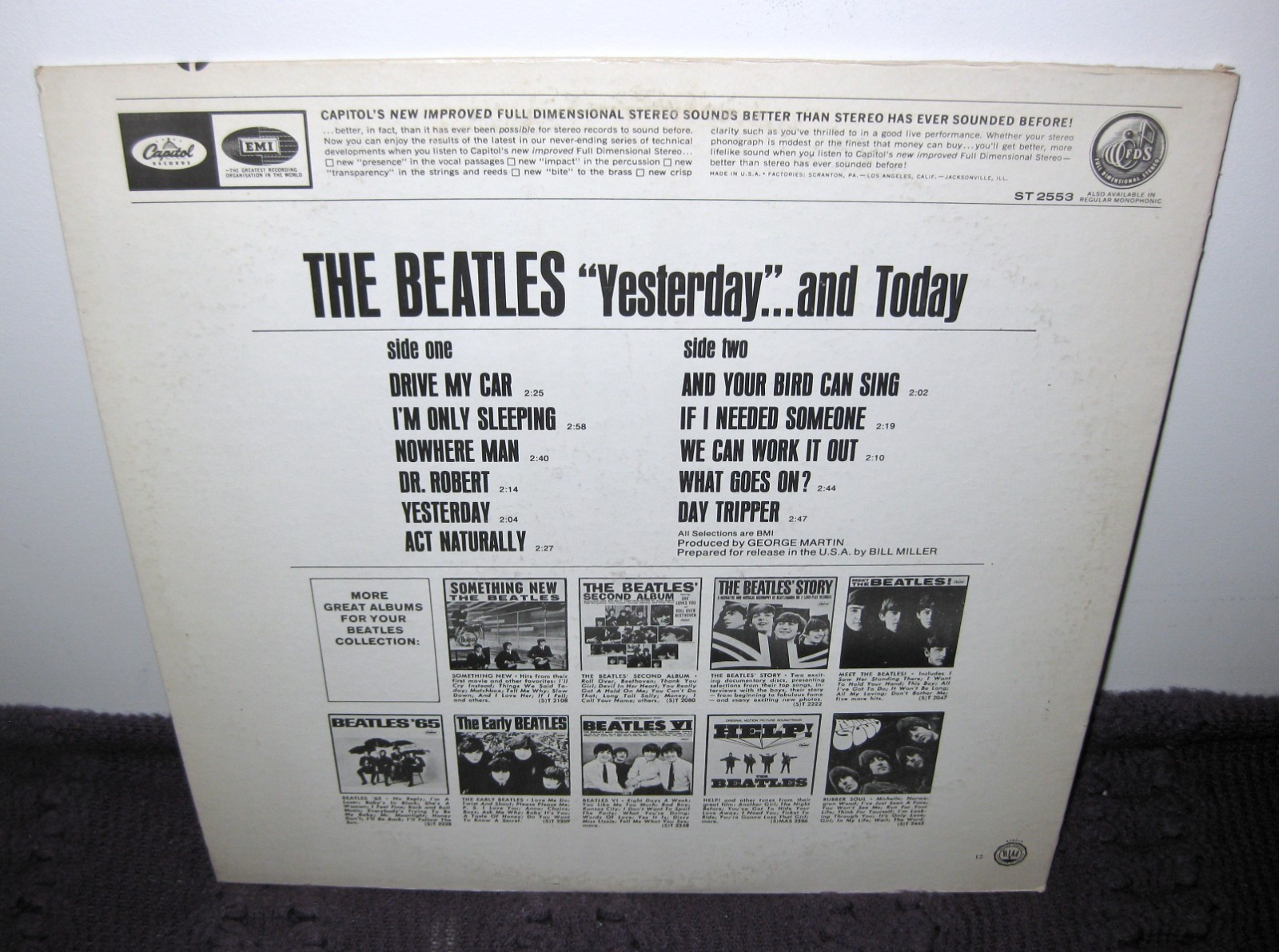 THE BEATLES Yesterday And Today LP 1960s Green/Target STEREO Capitol ST-2553 NM!