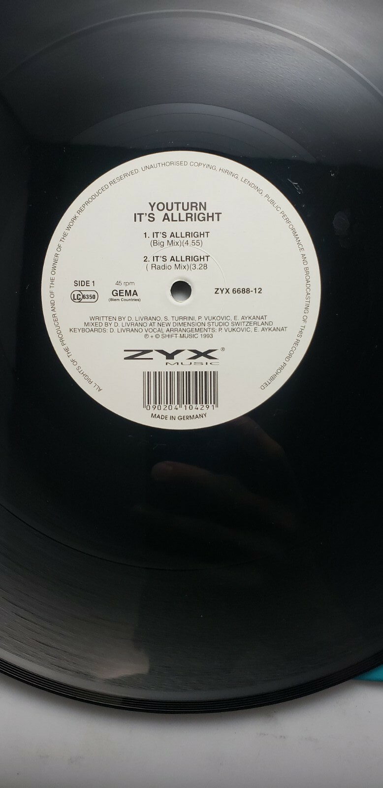 Youturn – It’s Allright 12″ Vinyl Record ZYX 6688-12