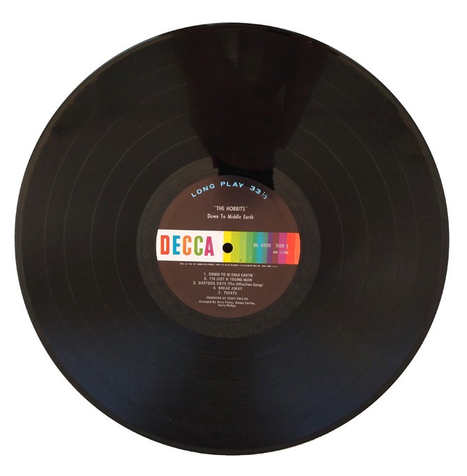 THE HOBBITS DOWN TO MIDDLE EARTH 12″ Album Psychadelic Pop Rock 1967 DISC: VG