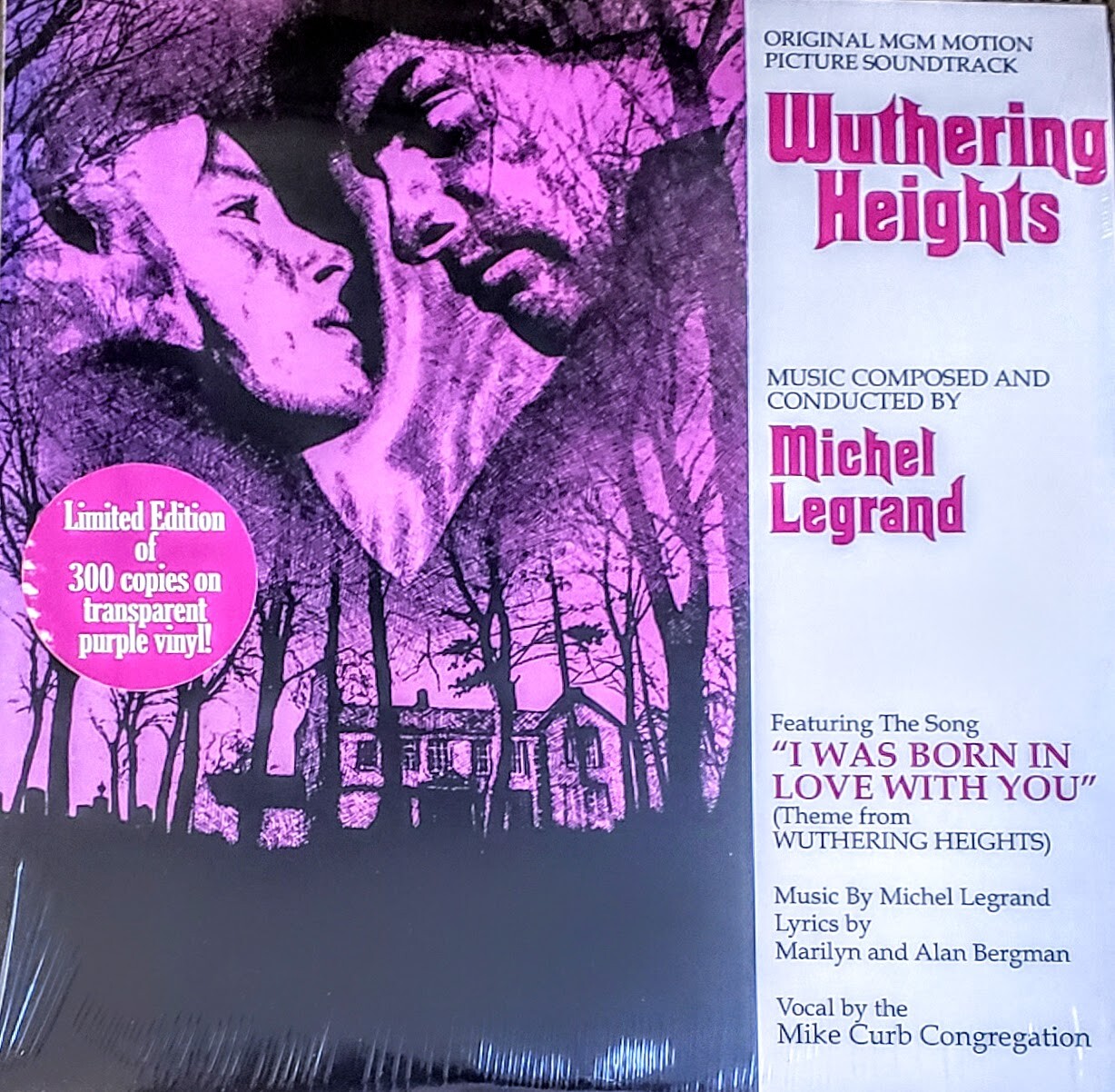 WUTHERING HEIGHTS: ORIGINAL MGM MOTION PICTURE SOUNDTRACK – VINYL LP ” NEW”