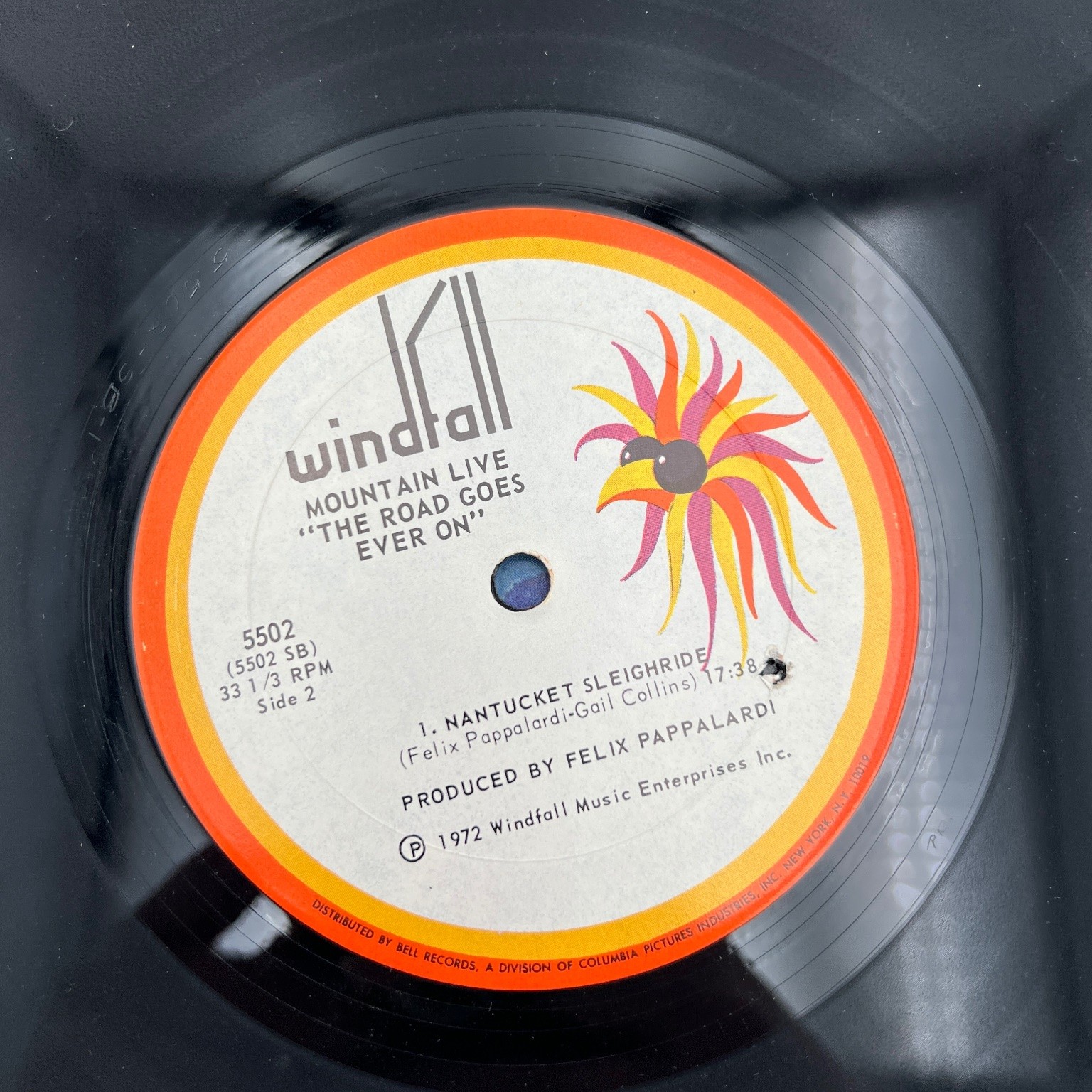 Mountain – Live LP Record 1972 Windfall Hard Rock 33⅓ RPM