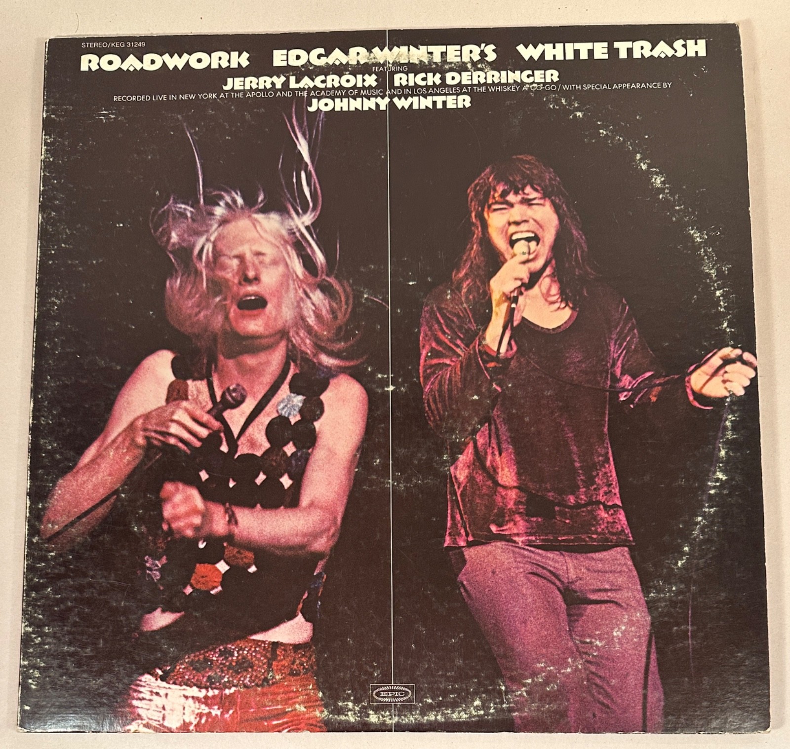 Edgar Winters White Trash Roadwork DBL Record VG+, Epic Records