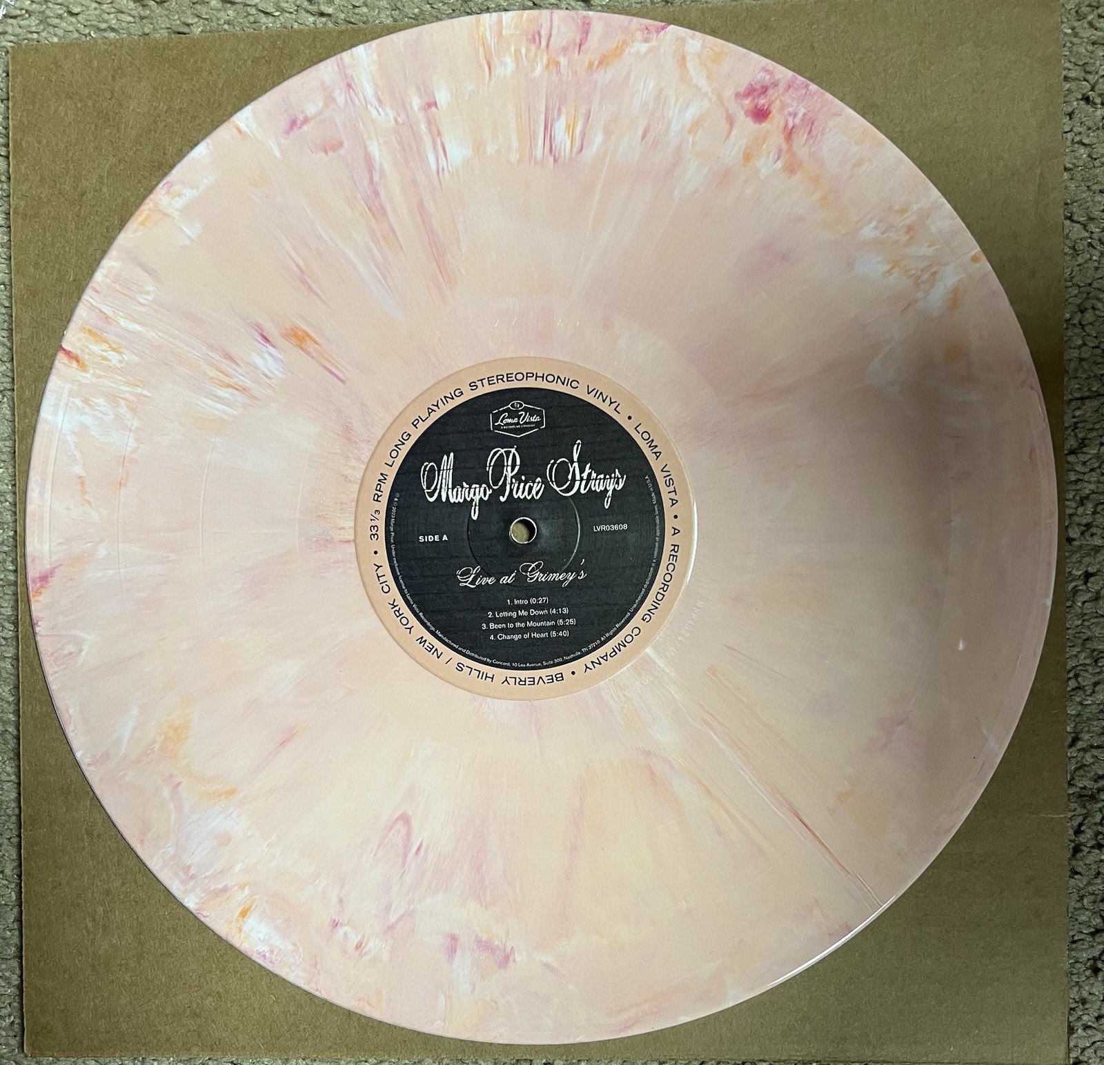 Margo Price Strays Live At Grimey’s Sangria Marble Vinyl RSD 2023 Loma Vista