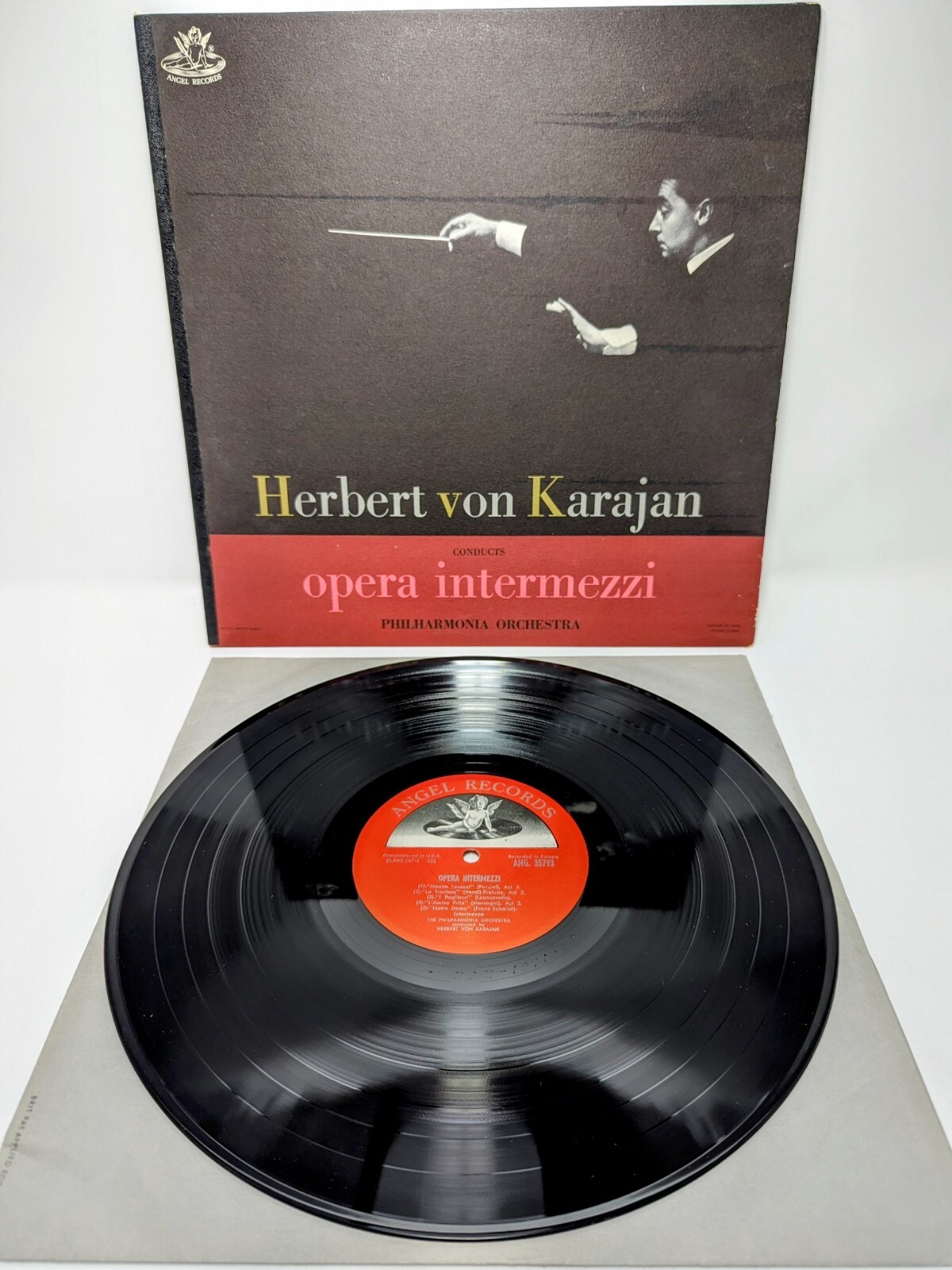 Herbert Von Karajon, Conducts Opera Intermezzi 1959 Angel 12″ LP S 35793